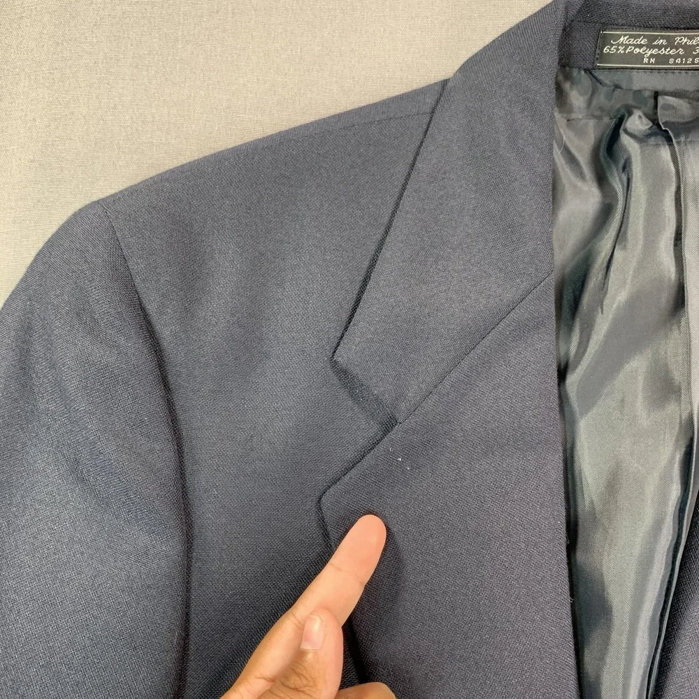 Bert Pulitzer Blazer Mens 38R Blue Polyester‎ Wool Gold Button Sport Coat Jacket